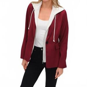 NEW SIX/FIFTY drew drape blazer in burgundy